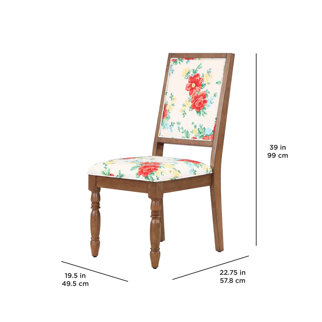 Set of 2 Solid Wood Dining Chairs, Walnut Finish R276209