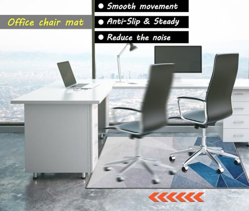 Black Blue 36"x48" Desk Chair Mat L688332