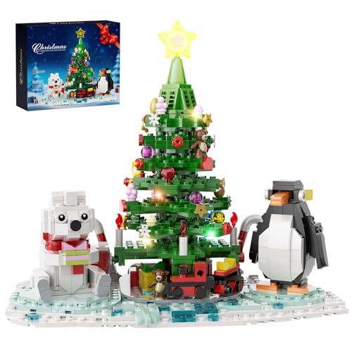 Christmas Tree Building Block Set with Lights (802 PCS) G86264