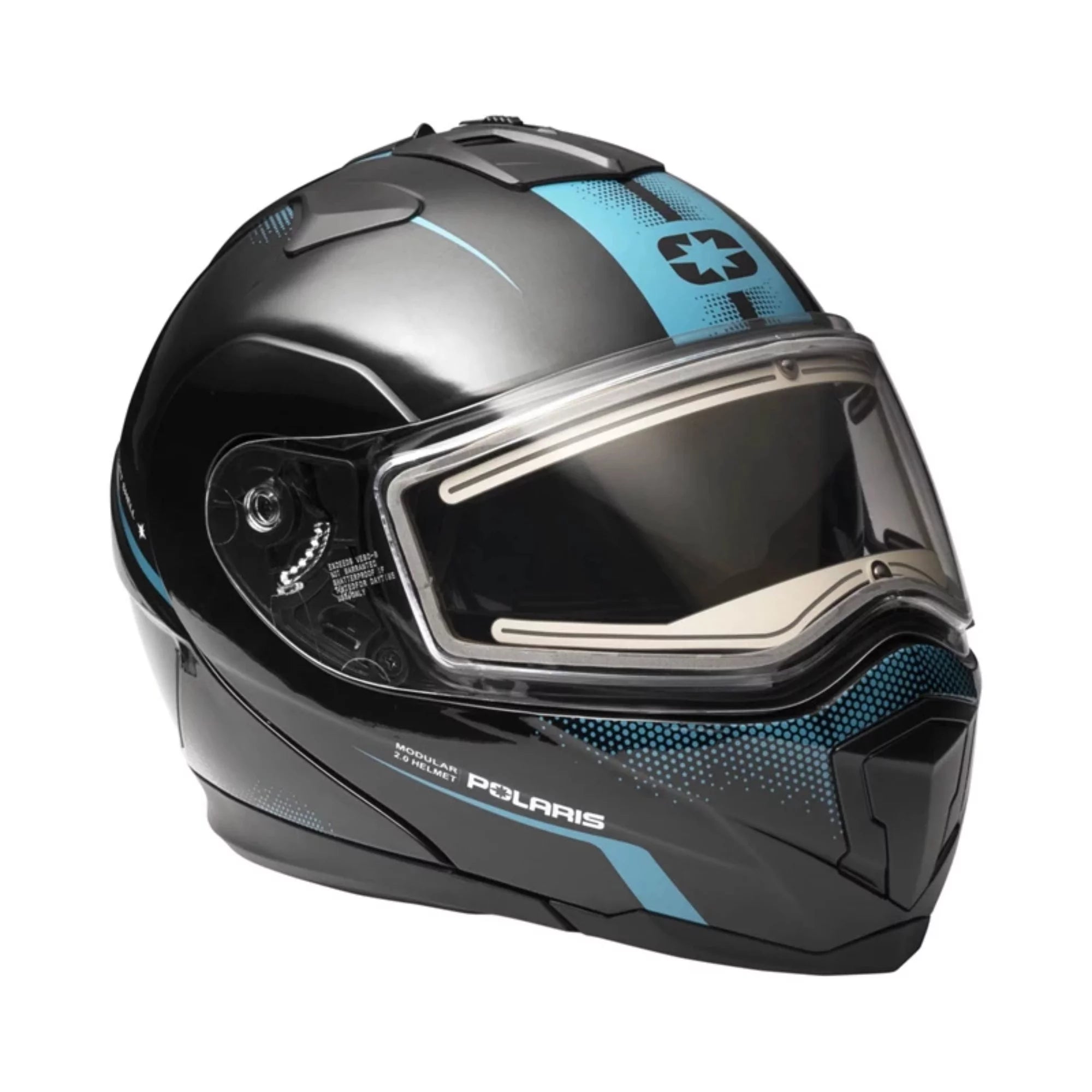 Black Teal Snowmobile Helmet F355156