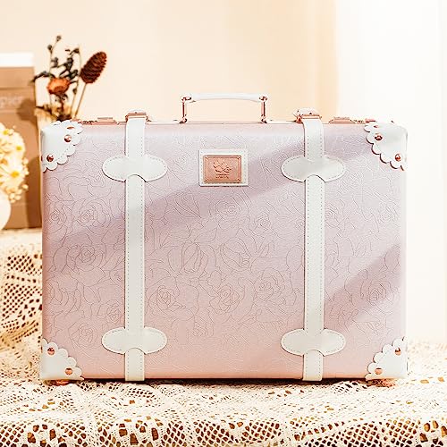 Vintage Carry-on Mini Leather Suitcase with Shoulder Strap J7481