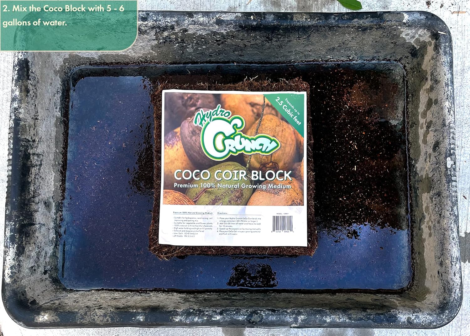 Coco Coir Block 2.5 Cubic Ft Block (2-Pack), Brown Q39247