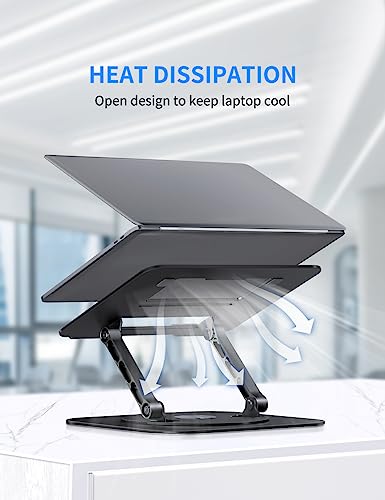 Black Adjustable Foldable Laptop Stand with 360 Rotating Base V654072