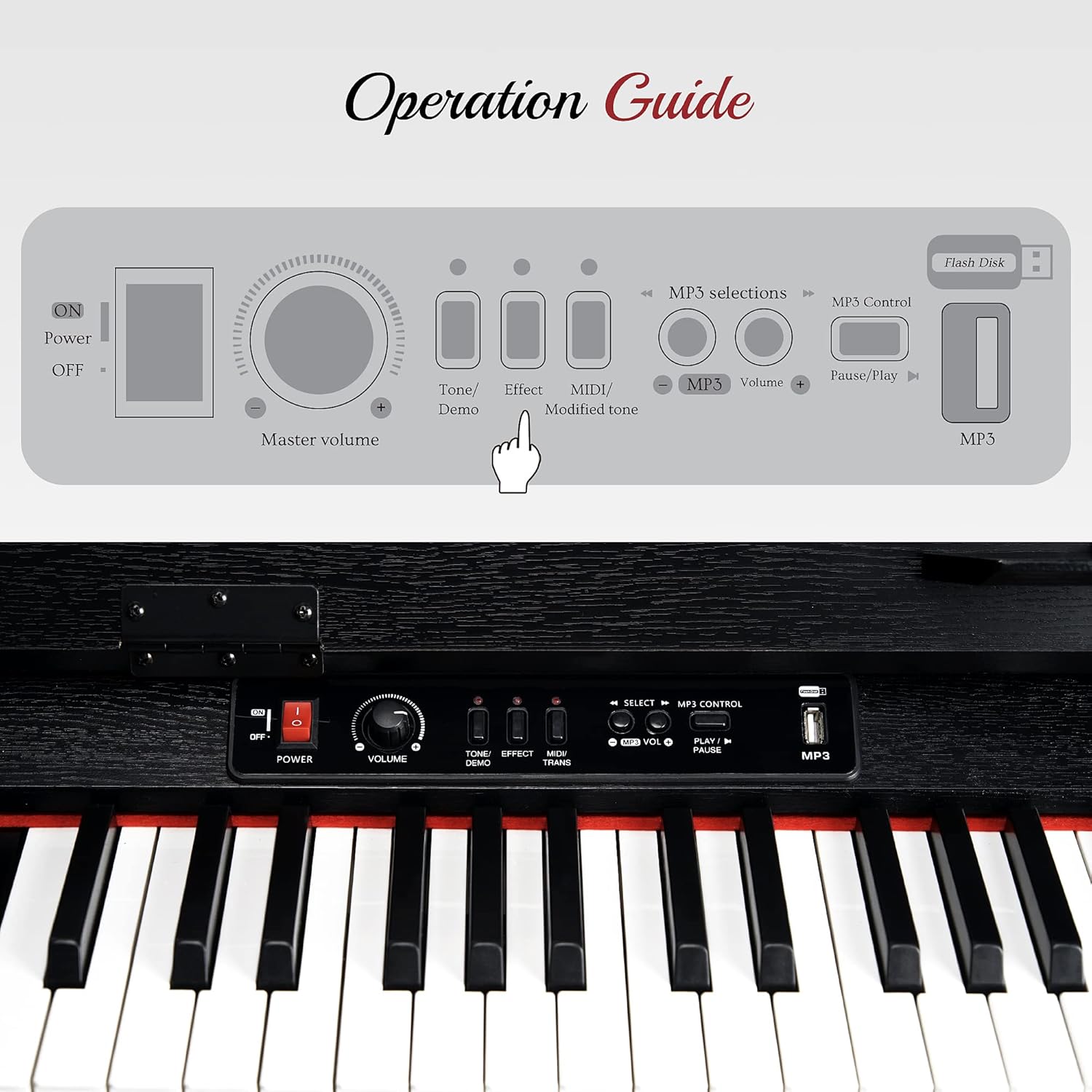 88 Keys Digital Piano Weighted Keys A99414