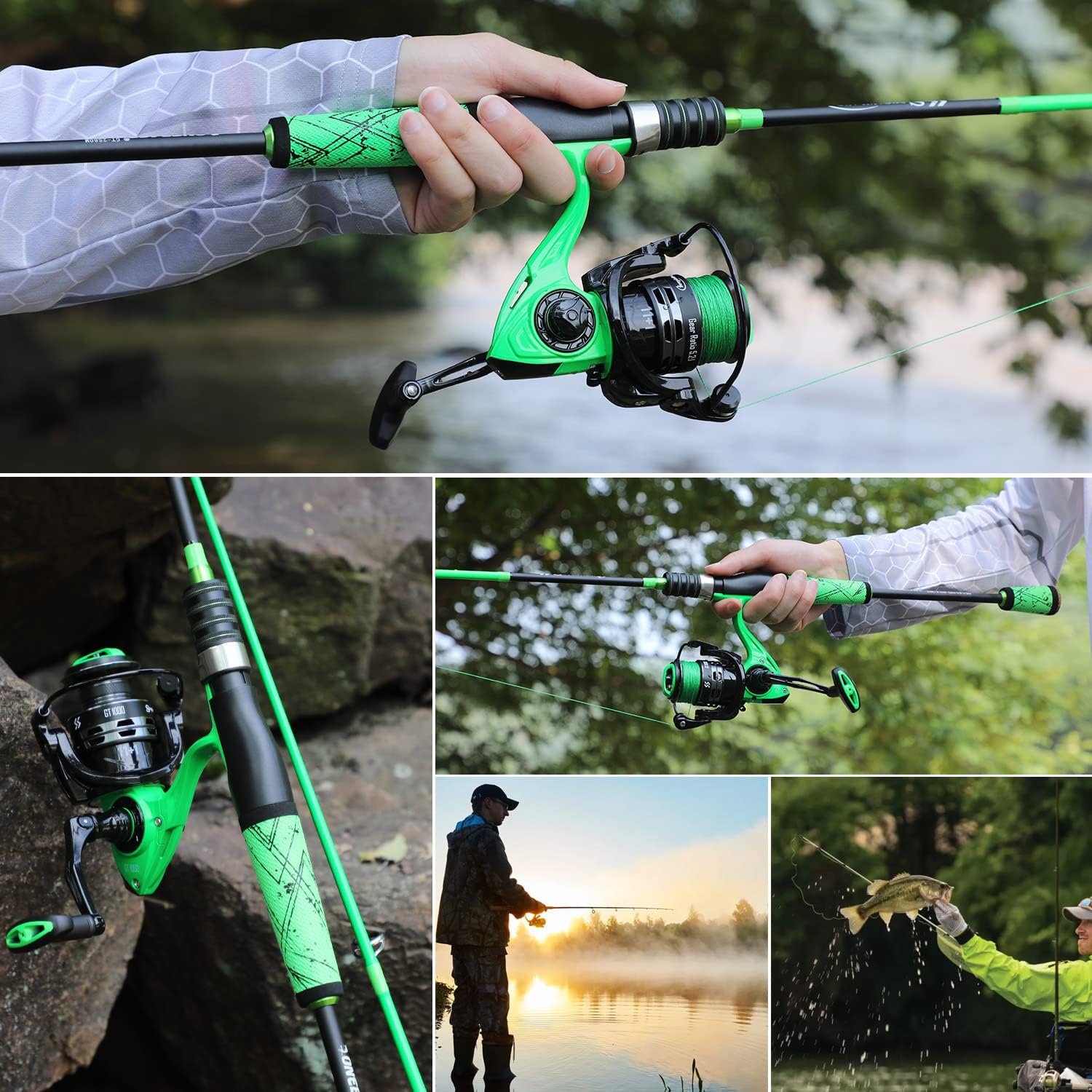 Bass Fishing Rod and Reel Spinning Combo F757745