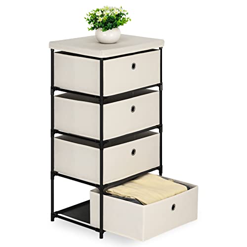 Blue Fabric 4 Drawer Storage Chest O517