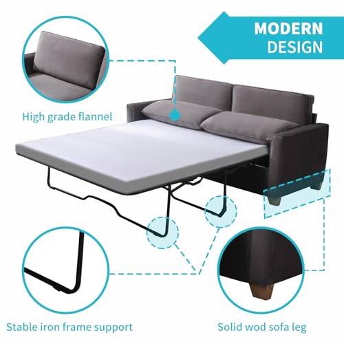 Queen Size Velvet Pull Out Sofa Bed X86812