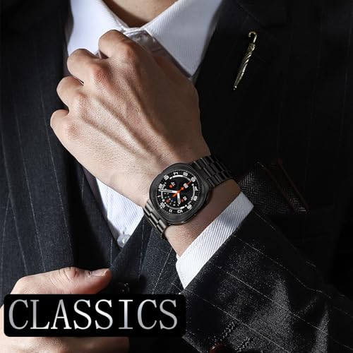 Solid Stainless Steel Band Compatible Samsung Galaxy Watch Ultra 47mm with Pc Case R99371