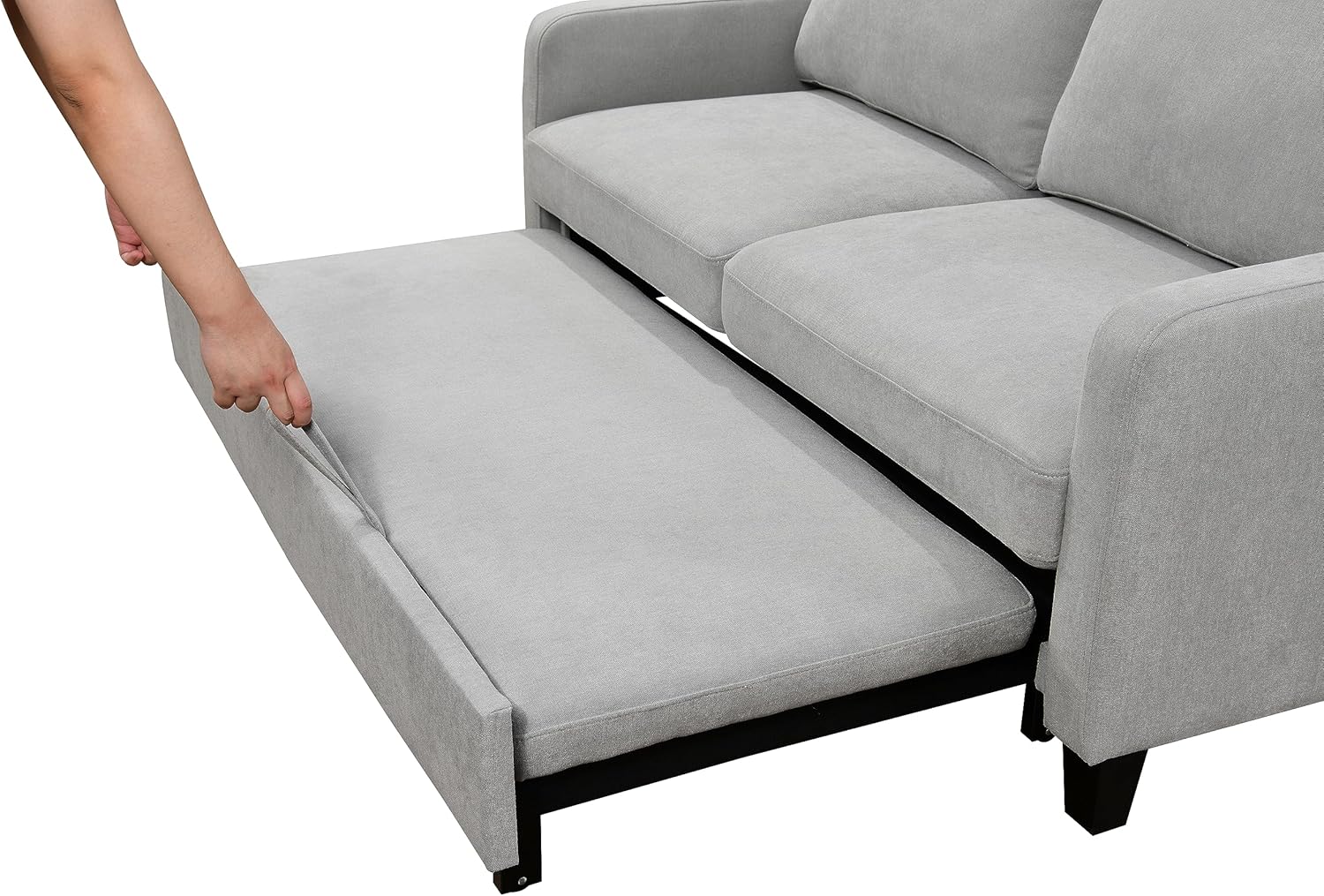 Light Gray Queen Sleeper Sofa Bed with Pullout Bed Z29480