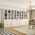 White Curio Bookcase Cabinet with Glass Doors H9889