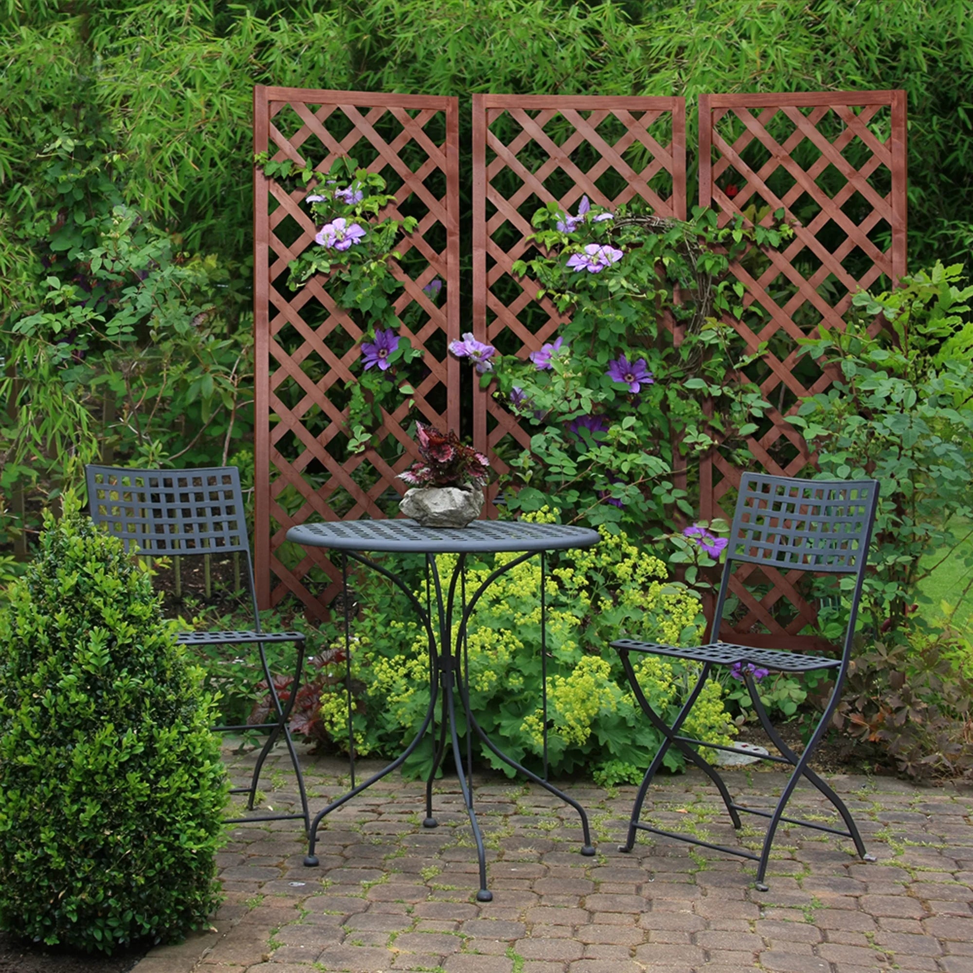 Walnut-Tone Diamond Lattice Trellis K5157