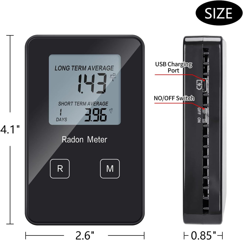 Portable Radon Detector with Rechargeable Battery D429
