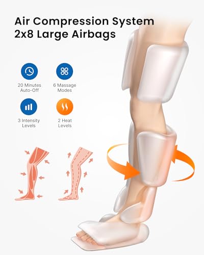 Grey Air Compression Calf Massager with Heat W69842