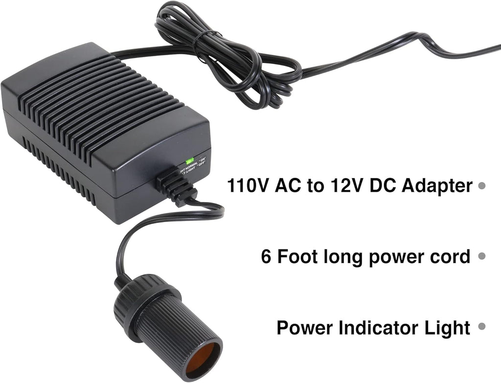AC to DC converter, 110V to 12V power adapter with circuit breaker, 6ft cord S842118