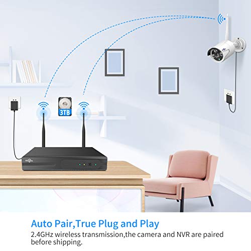 16CH 4K NVR 4Pcs 3MP Night Vision WiFi Cameras 1TB HDD C263