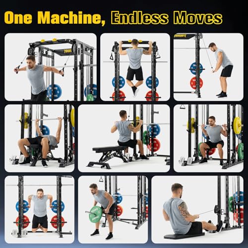 All-in-One Smith Machine with Adjustable Cable Crossover System H657