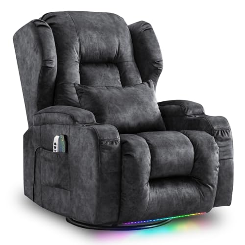 Grey Power Recliner Chair with Massage & Heat F9462