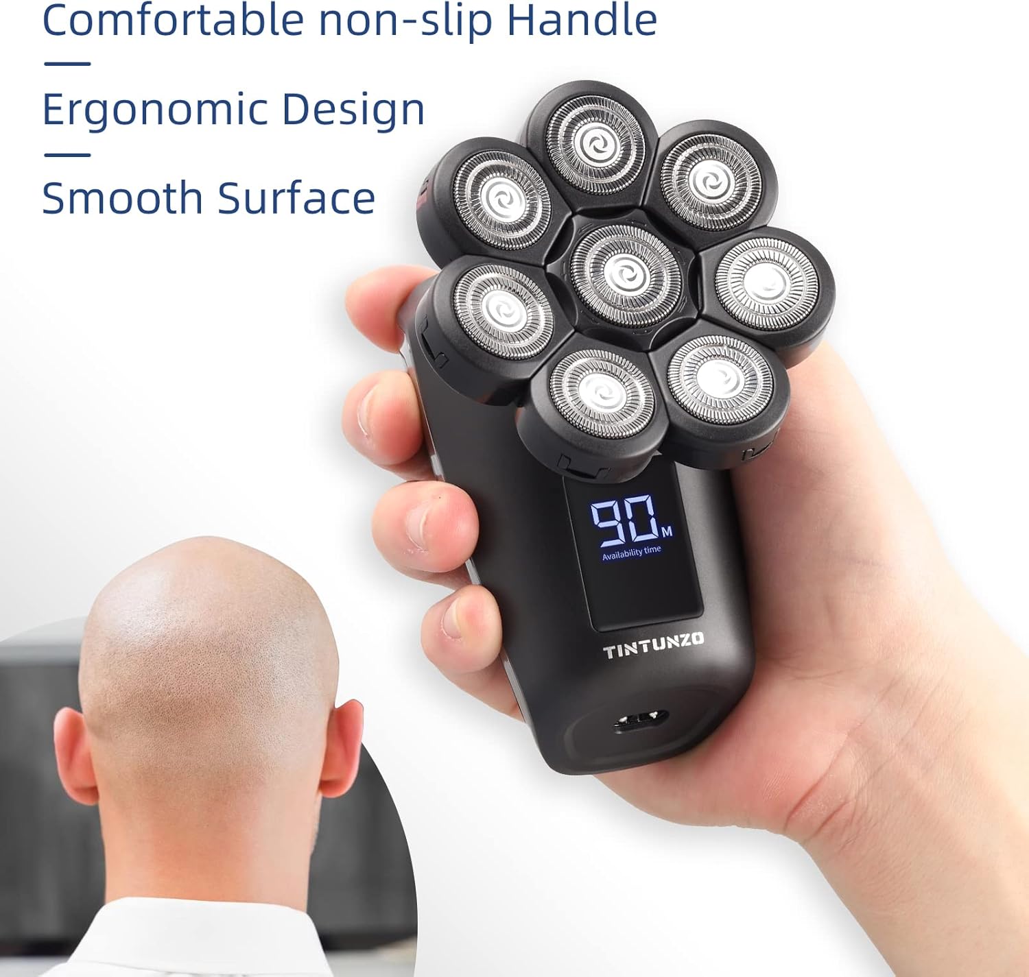Electric Head Shaver, Cordless, Rechargeable, Pack of 2 B292508