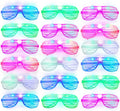 15 Pack LED Glow in The Dark Plastic Glasses G815159