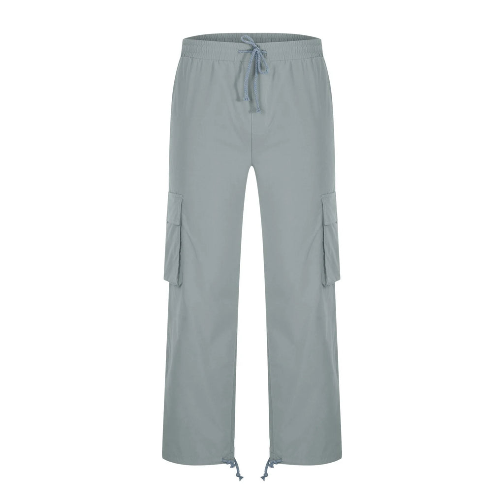 Mens Cargo Sweat Pants Relaxed Fit Baggy Joggers with Zipper Pockets R2667