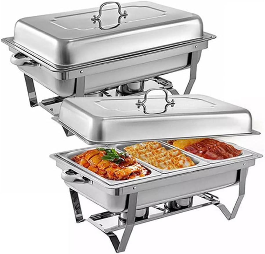8 Quart Stainless Steel Chafing Dish Set with Food Pans W801485
