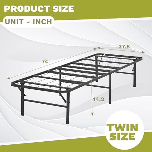 Twin Size 14.2 Inch Heavy Duty Steel Folding Bed Frame W41642
