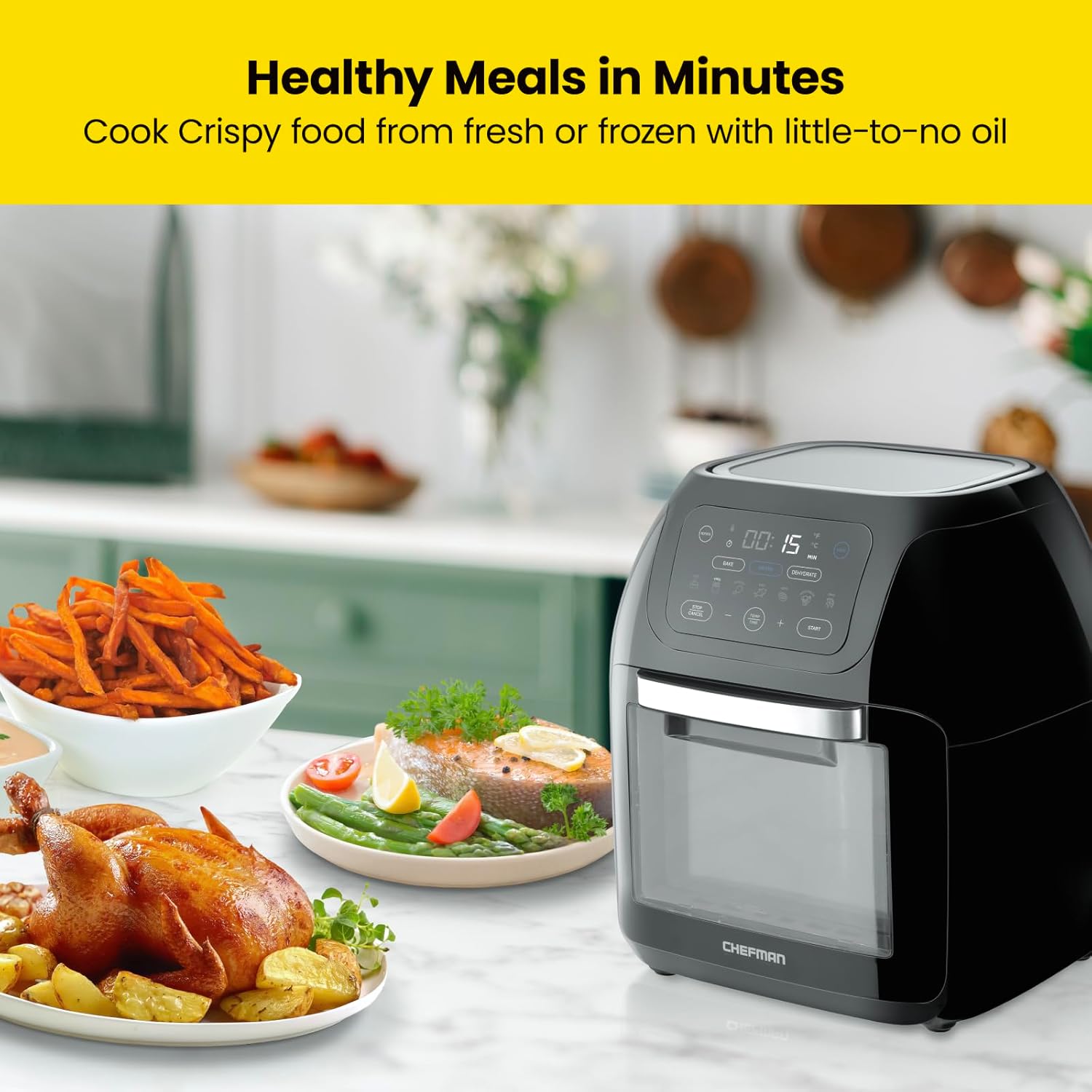 Digital Air Fryer with Rotisserie and Dehydrator I853