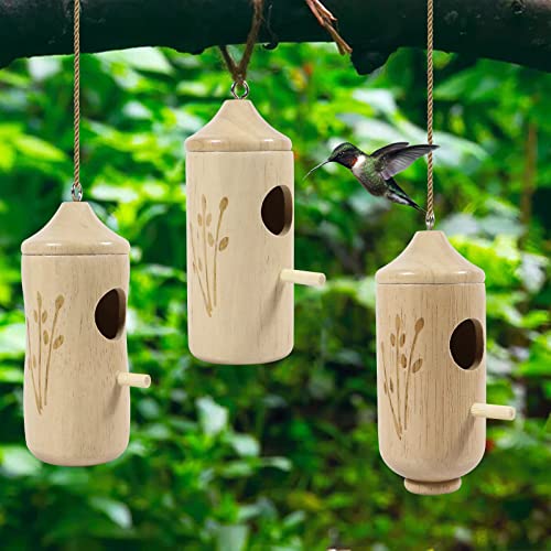 Wooden Hummingbird House for Outside Hanging 4.7 Inch I22256