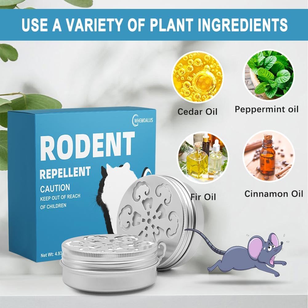 Rodent Repellent, 2 Jars/Box Peppermint Oil N538