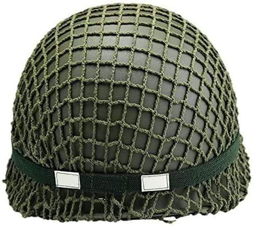 Green Helmet Replica with Net Canvas Chin Strap D230394