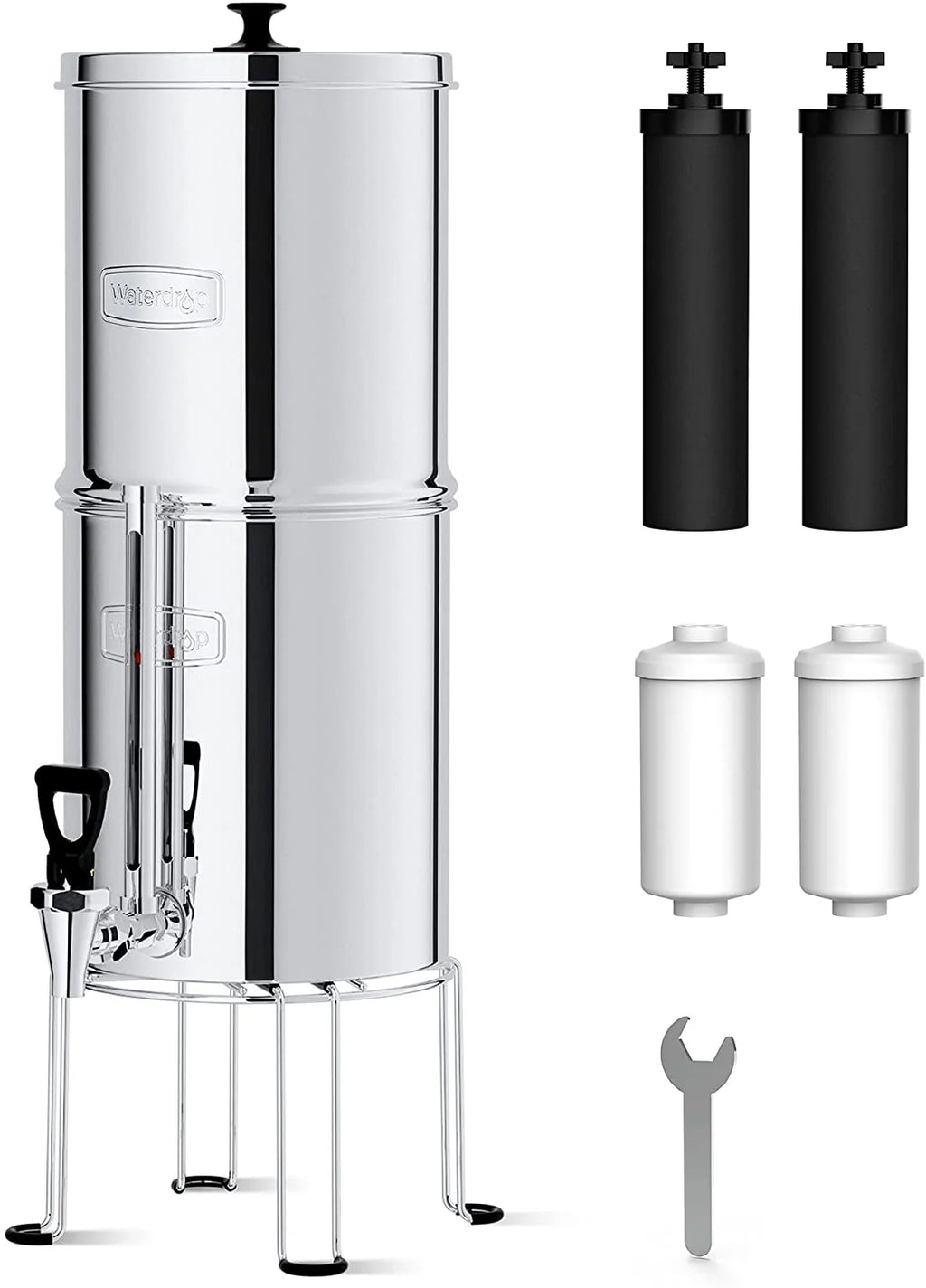 2.25-gallon Stainless-steel Water Filter System with 4 Filters R676294
