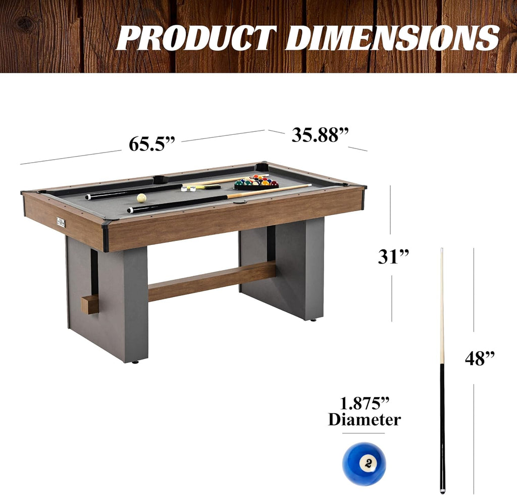 5.5' Drop Pocket Table with Pool Ball and Cue Stick Set I728727