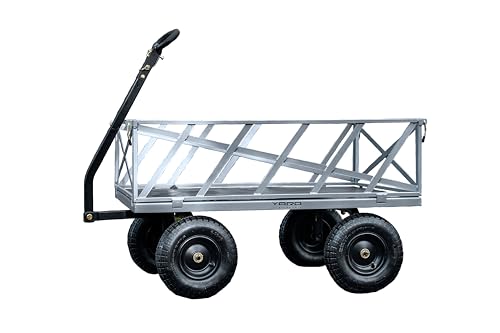 400LB Heavy Duty Steel Dump Cart 10-Cubic Feet Capacity Utility Trailer with Removable Tailgate B6302