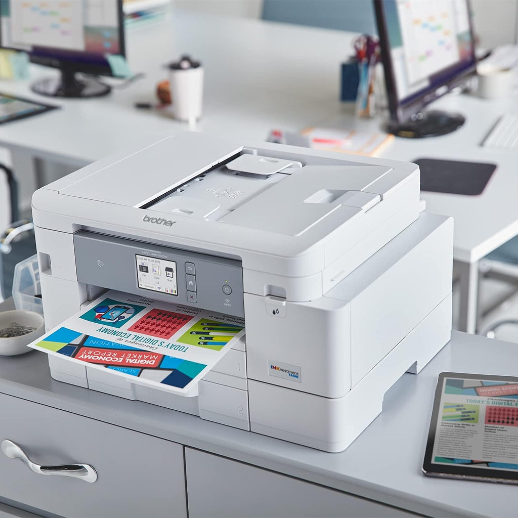 Color Inkjet Printer with NFC, Auto 2-Sided Printing, Print Scan Copy Fax, Wireless, White G883817
