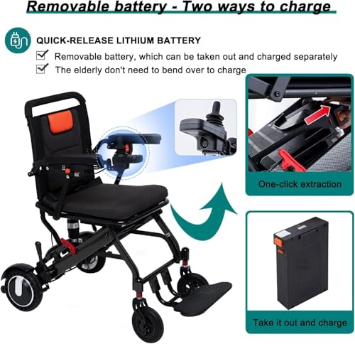 Black Lightweight Foldable Electric Wheelchair E24567