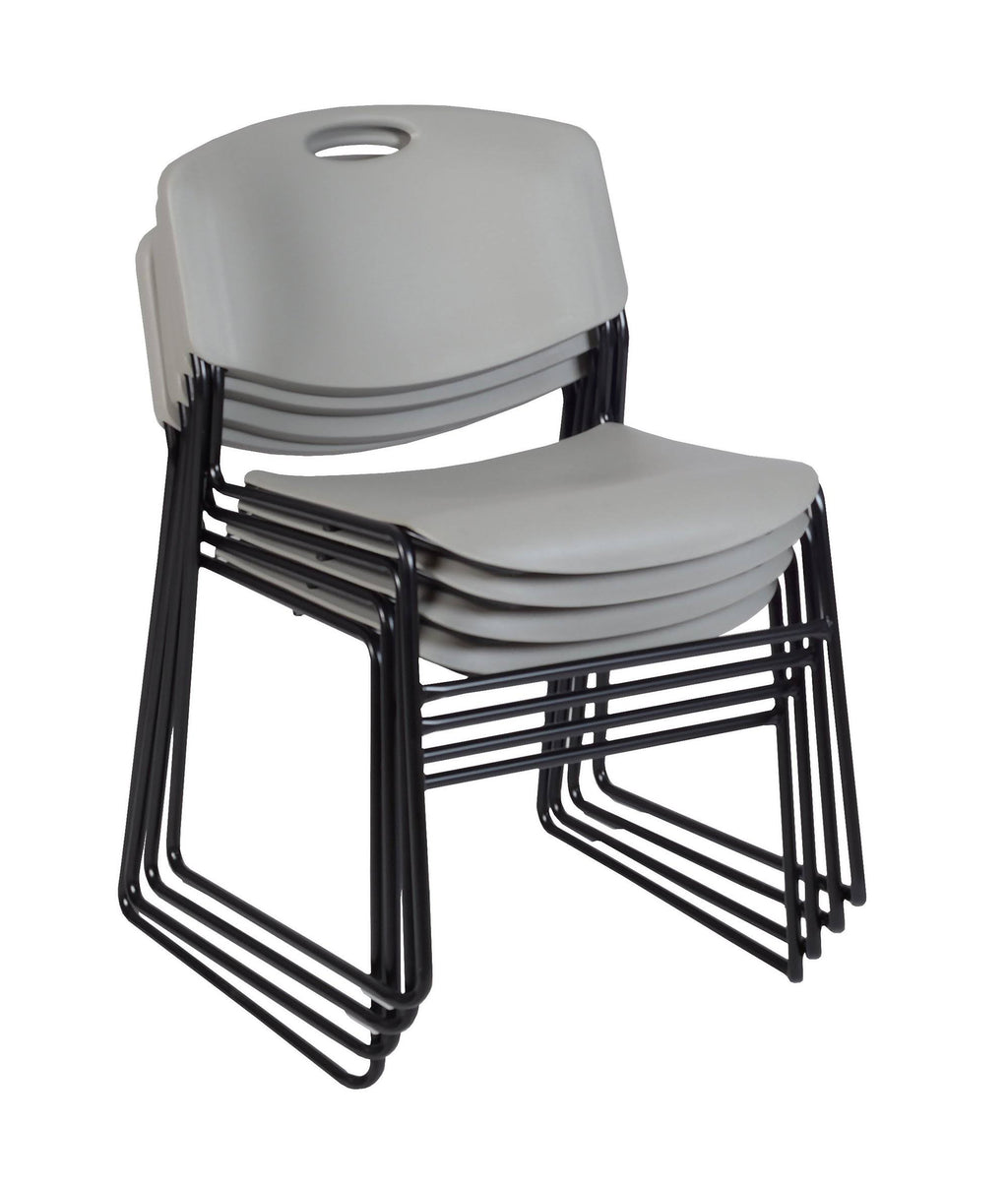 72x22 x 24x22 Training Table Maple Black with 2 Stack Chairs Grey J351