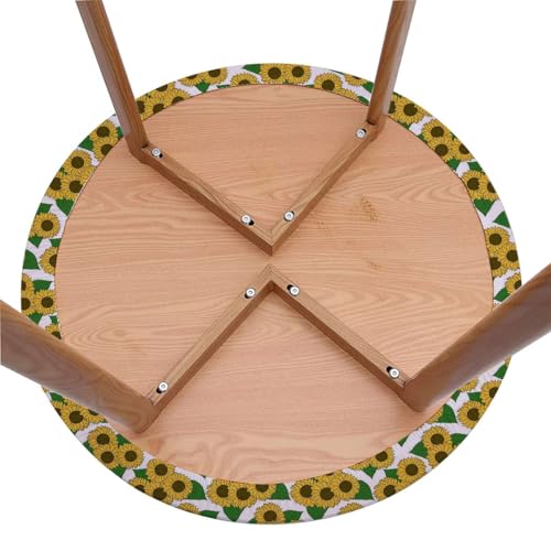 Dark Blue White Fitted Round Tablecloth with Elastic Edge D734032