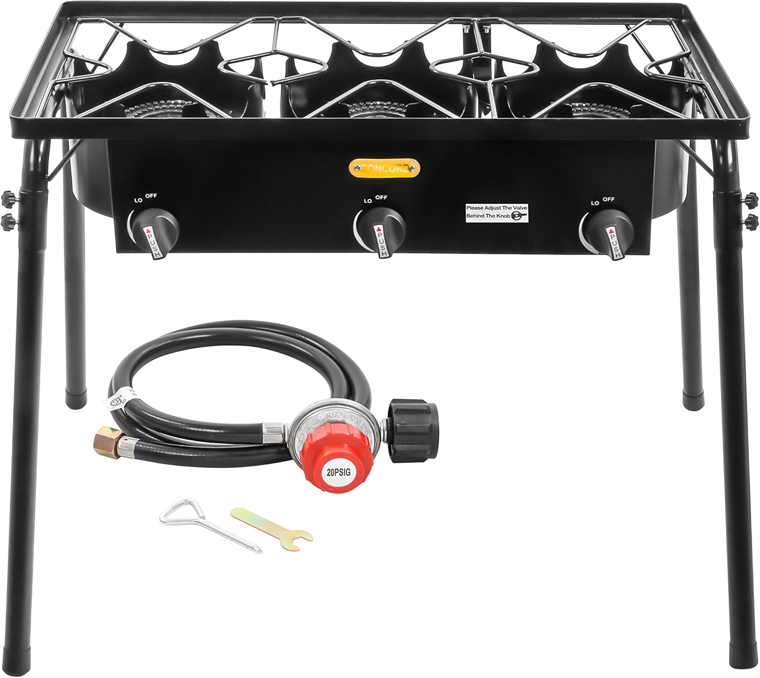 Triple Burner Outdoor Propane Stove Cooker with Regulator P77311