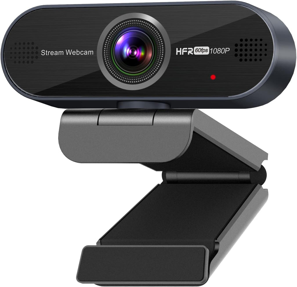 1080P 60FPS Webcam with Microphone, Auto-Focus 80° Wide Angle Built-in Dual Noise Reduction Mics B45833