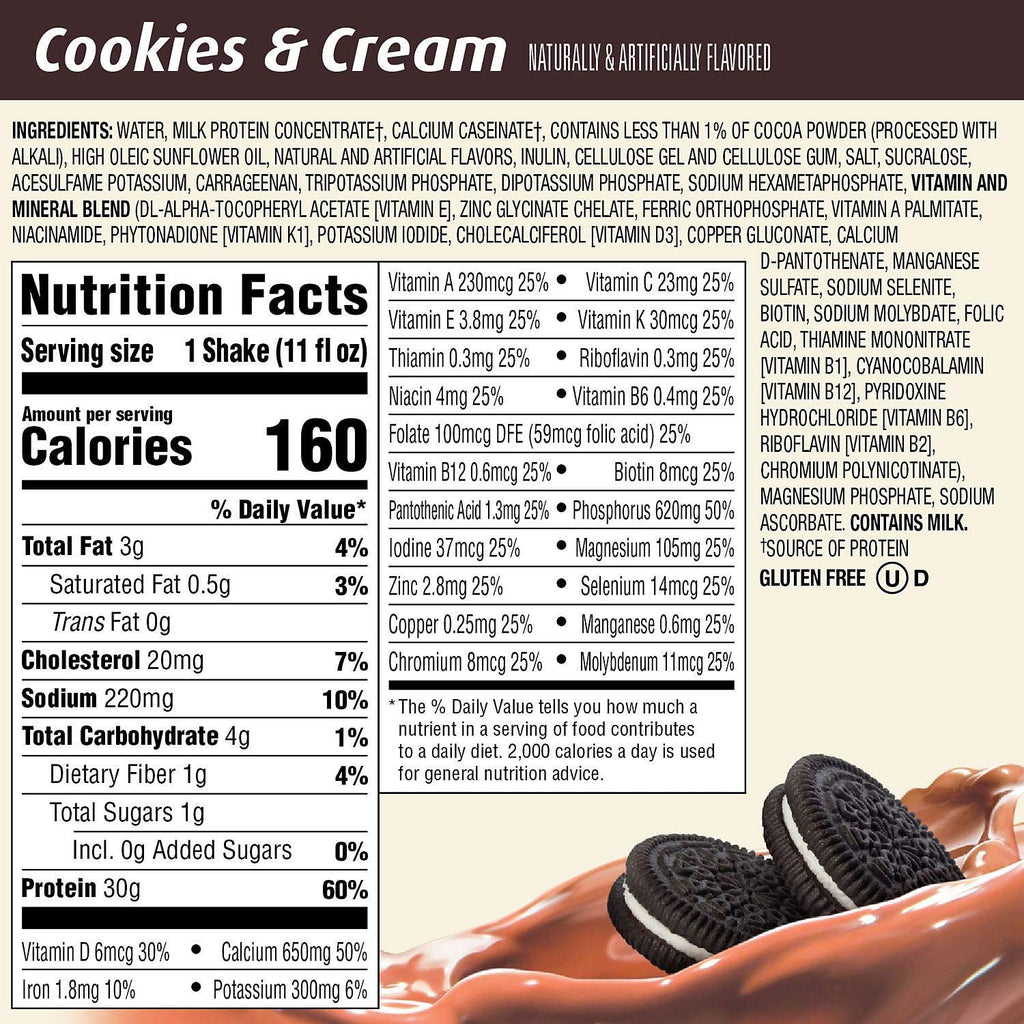 Cookies & Cream High-Protein Shake, 132 Fl. Ounce W14546