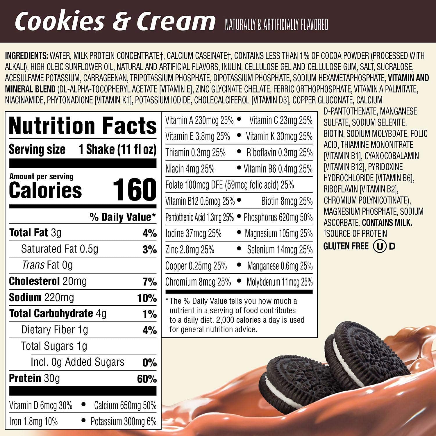 Cookies & Cream High-Protein Shake, 132 Fl. Ounce W14546