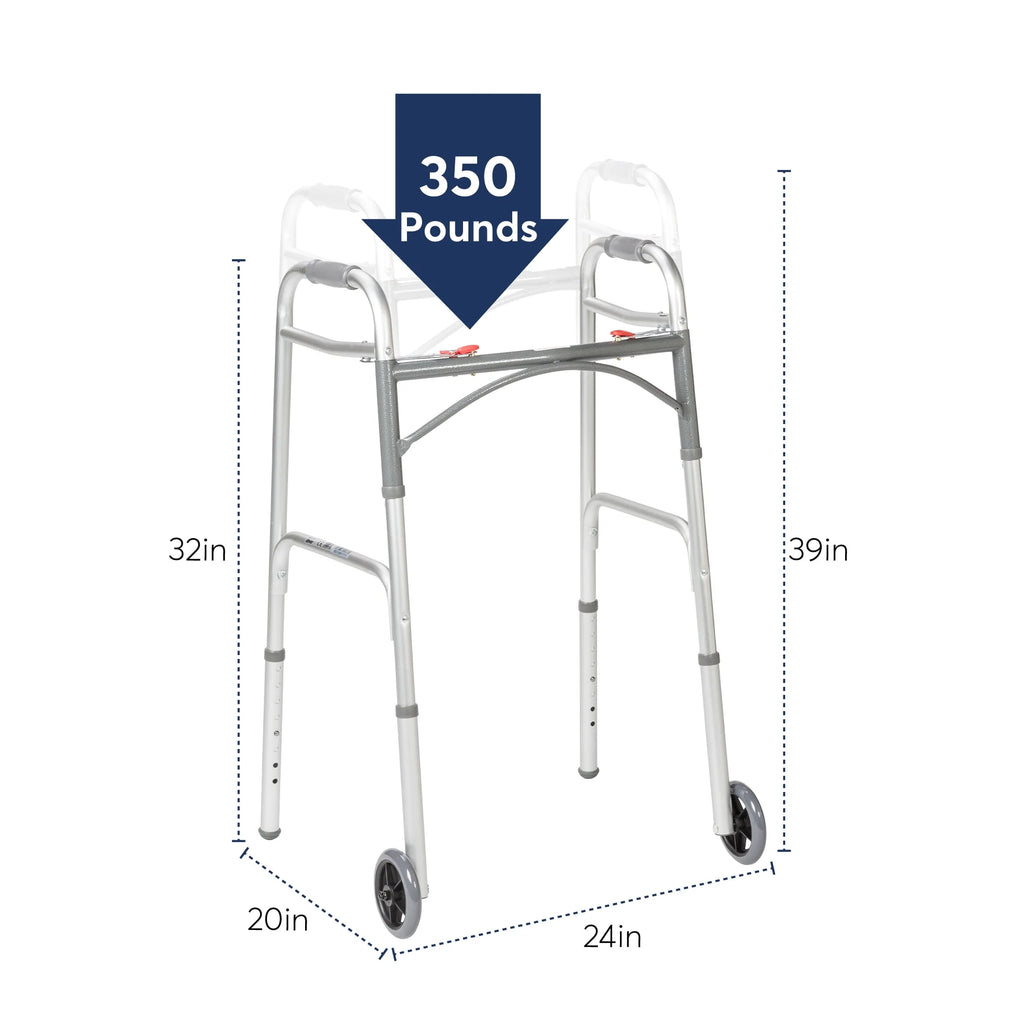Two Button Folding Walker with 5 Wheels I8846