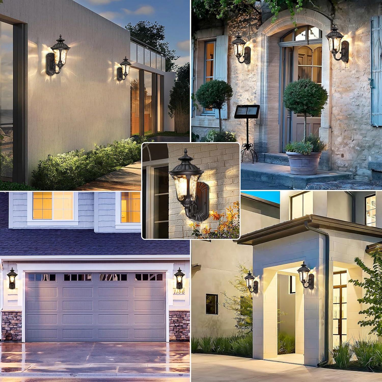 Black 15.6'' Waterproof Outdoor Wall Light Fixture E72862
