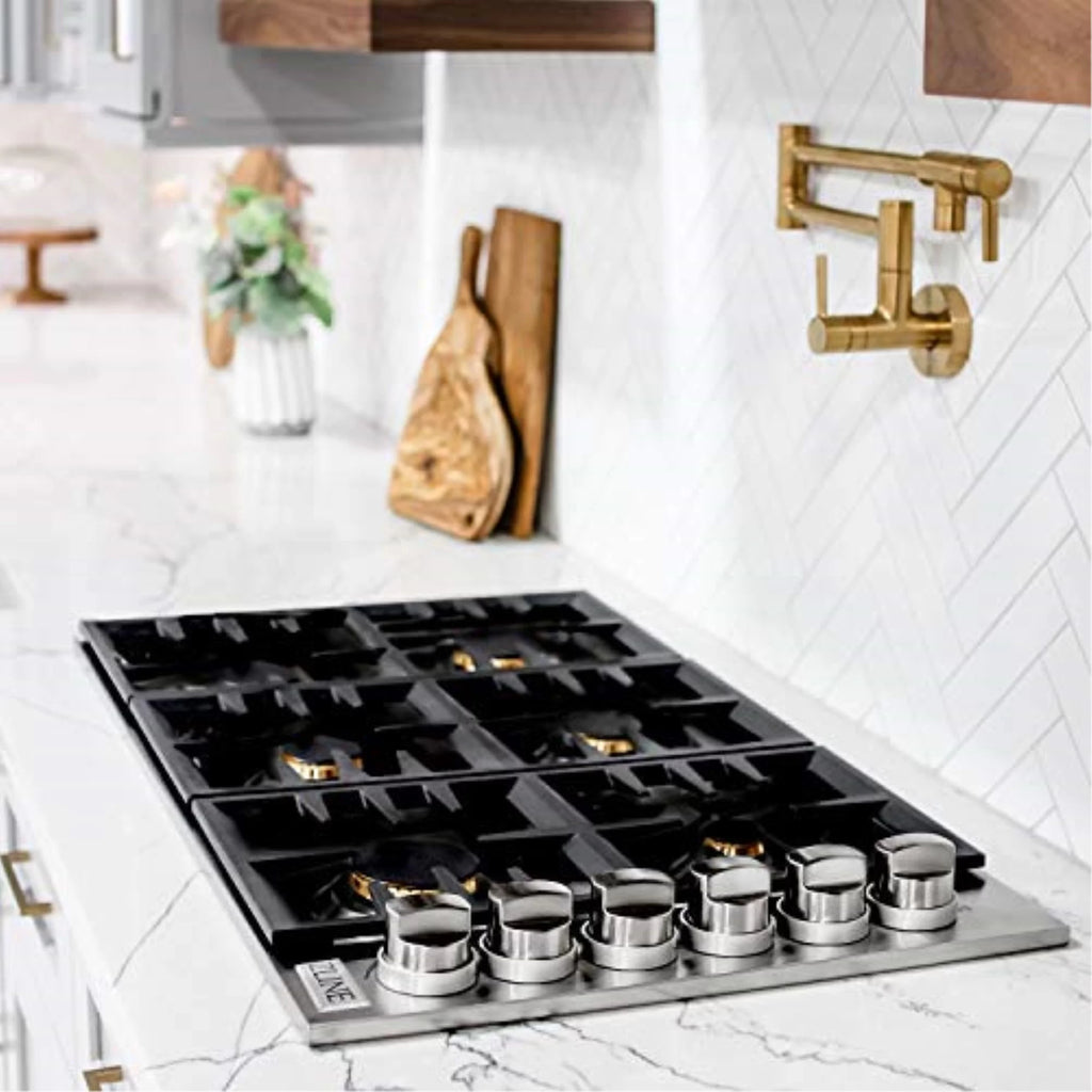 36 in. 6 Gas Burners Black Porcelain Dropin Cooktop Y25249