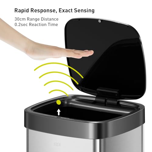 50 Liter Matte Stainless Steel Motion Sensor Trash Can S5450