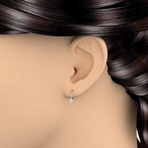 1/2 Carat Diamond Leverback Drop Earrings in 10K Gold W4476