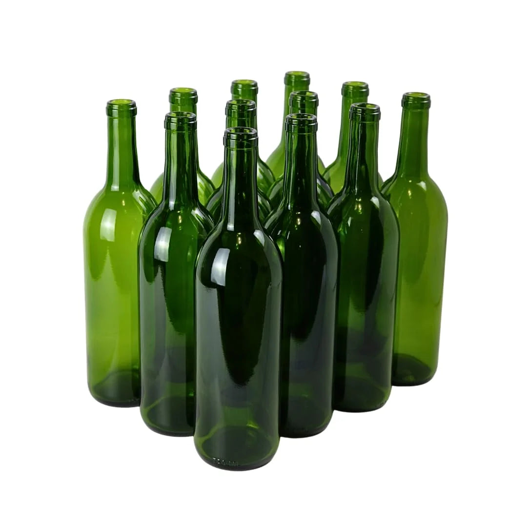 750 Ml Green Wine Bottles (Pack Of 12) V825