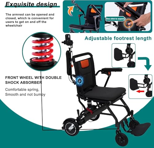 Black Lightweight Foldable Electric Wheelchair E24567
