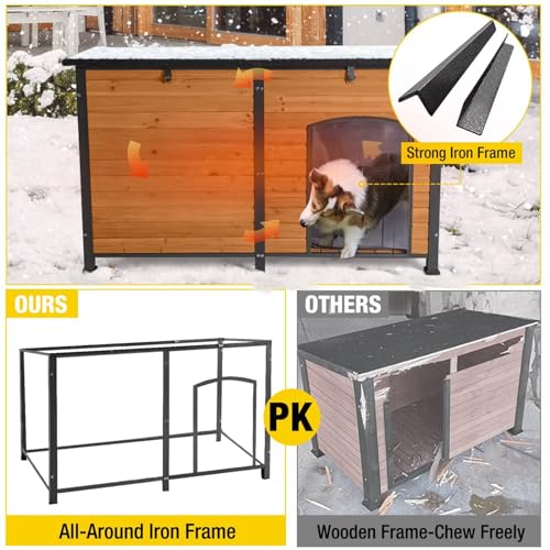 59" Large Insulated Dog Kennel with Liner L370564