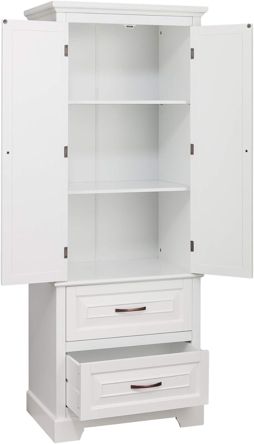 White Bathroom Storage Linen Cabinet Z1793